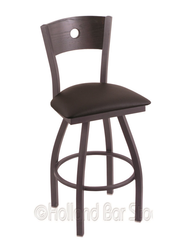Tabouret de bar pivotant de 36" Lareau, Allante Espresso, Chêne moyen, Étain