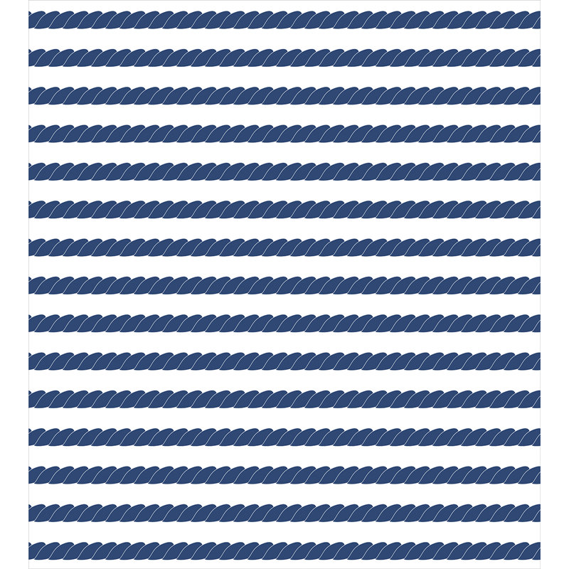 King Size Nautical Blue and White Striped Duvet Cover Set