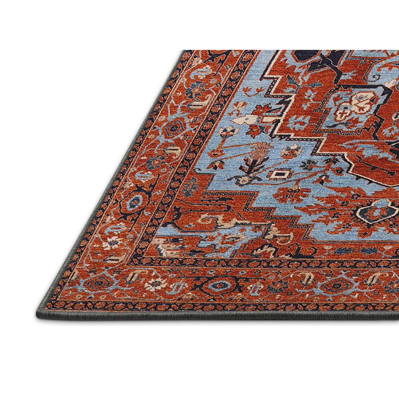 Tapis oriental orange / bleu, Rectangle 8 pi x 12 pi