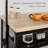 Black Frame 47-Inch Kitchen Island with Wood Top - Mobile Cart with Microwave Shelf, 3-Tier Open Shelves and 5 Hooks for Kitchen, Breakfast Bar or Coffee Station