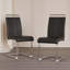 Chaises de salle à manger modernes, chaise d'appoint rembourrée en similicuir à haut dossier avec pieds en métal argenté-114326558