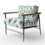 Chaise rembourrée moderne - Fauteuil Ikat vert sauge-323156843