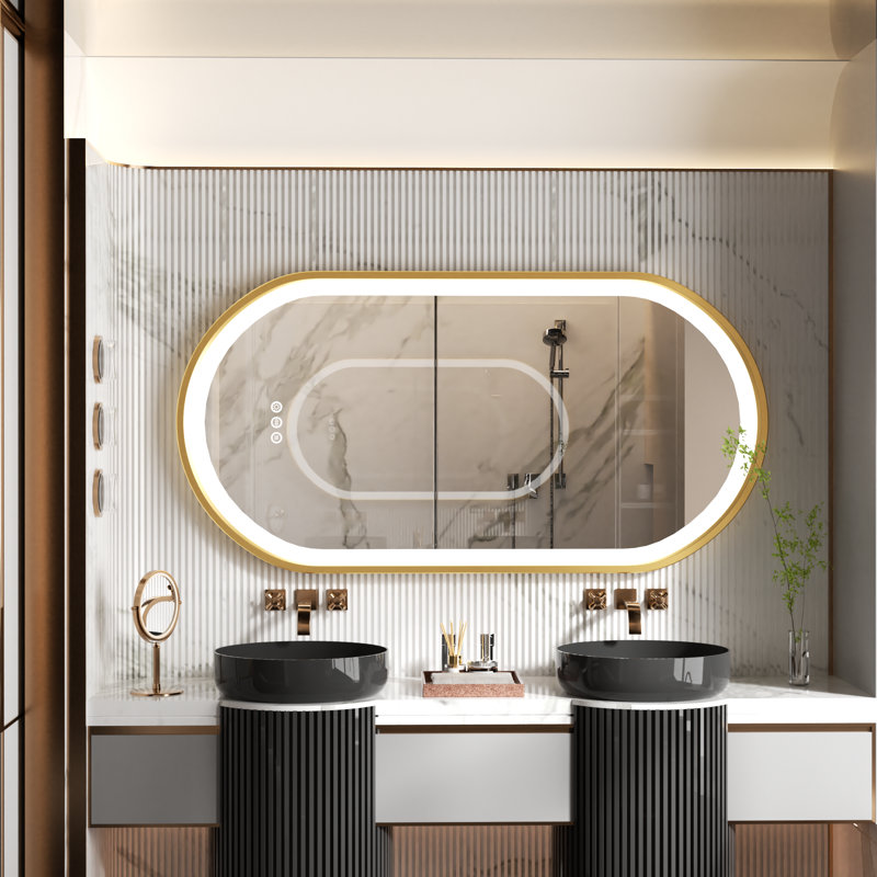 Ashlie Aluminium Oval Wall Mirror, 120cm x 60cm