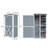 54" Two - Tone Storage Shed in Grey & White - Sloped Roof, 5 Customizable Compartments, Ideal for Outdoor Storage