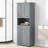 Tall Bathroom Cabinet With Laundry Basket, Large Storage Space Tilt-Out Laundry Hamper And Upper Storage Cabinet, Grey-1022370973