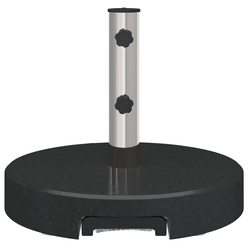  Base de parasol sur roulettes avec poignée en granit noir rond de 64 lb