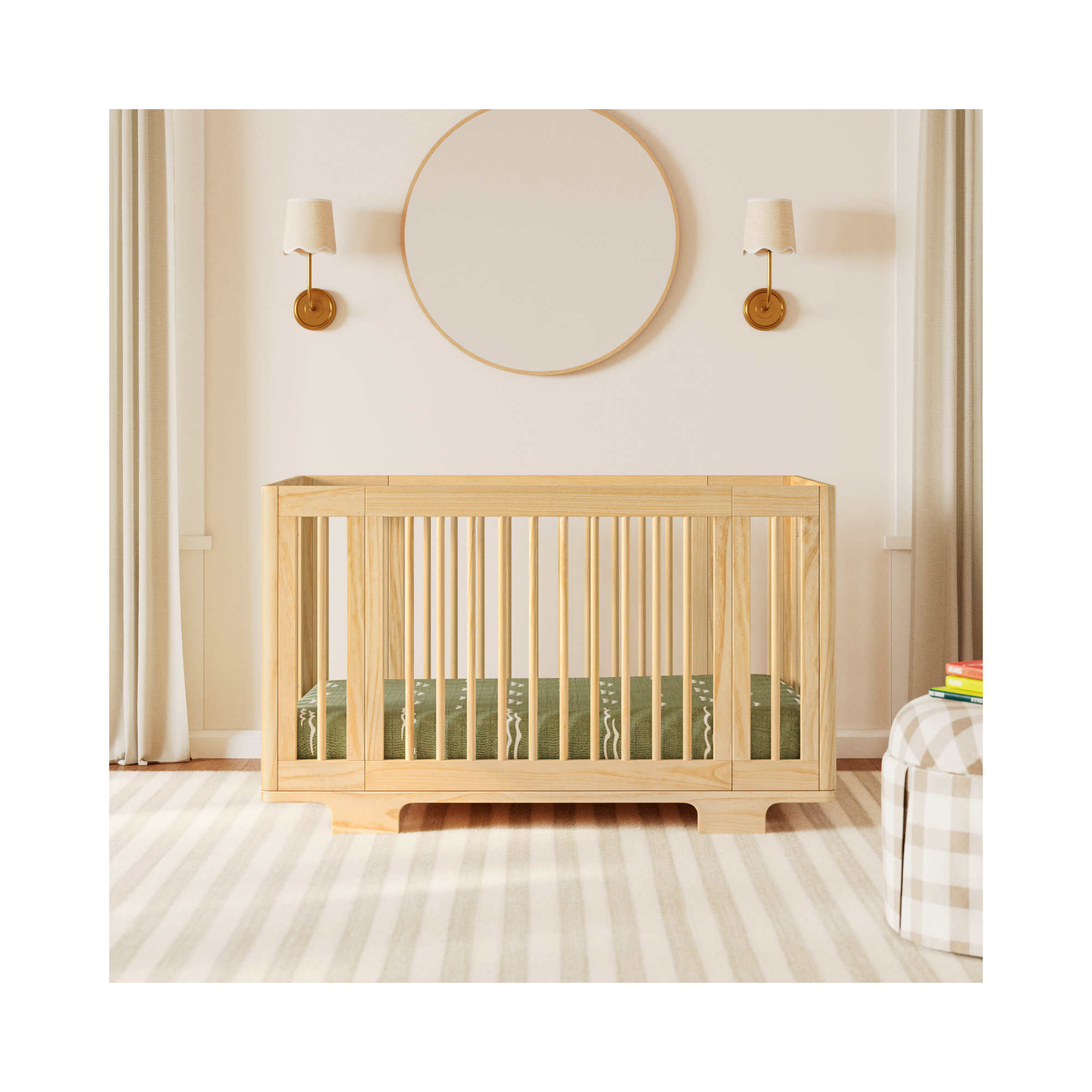 Yuzu 8-In-1 Convertible Crib With All-Stages Conversion Kits, Natural