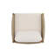 Ensemble de 2 fauteuils club d'extérieur avec structure en bois d'acacia d'aspect teck, panneaux de corde beige et coussins crème-130637613