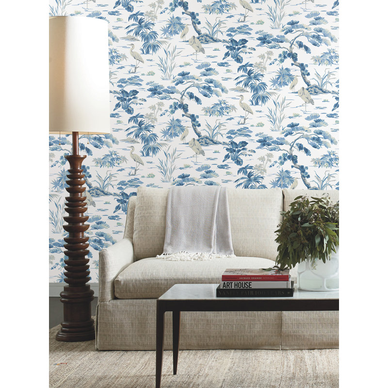 Bridgewater Floral Wallpaper Double Roll by Ronald Redding, White