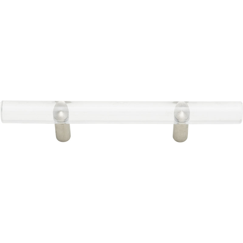 Clear Acrylic and Brushed Nickel Modern Bar Pull