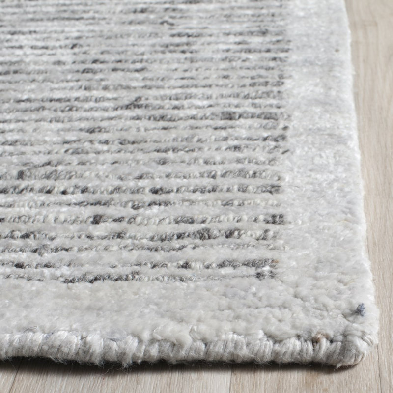 Tibetan Hand-Knotted Gray Area Rug, Rectangle 6' x 9'