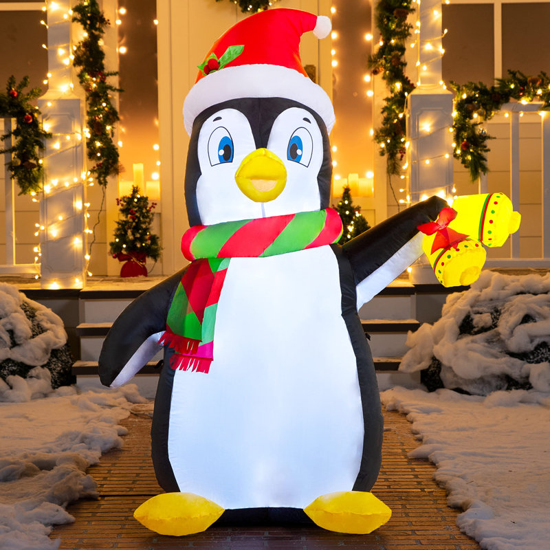 Décoration de Noël gonflable pingouin 5 pi avec DEL intégrées