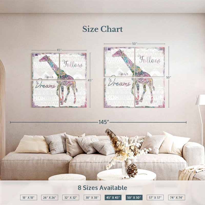 Brampt Boho Suivez vos rêves, H 50 po x l 50 po
