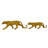 Polystone Leopard Decorative Gold Sculpture Set