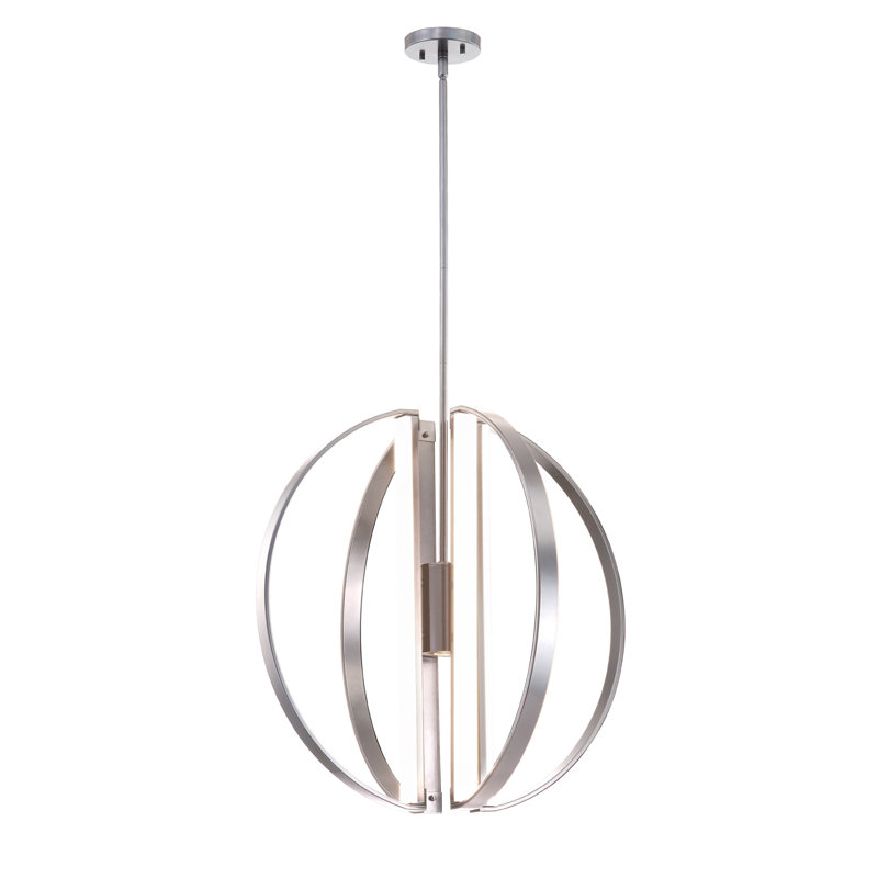 Lustre spectaculaire / unique à DEL Tayyibah, Nickel brossé, H 24 po x l 24 po x p 24 po