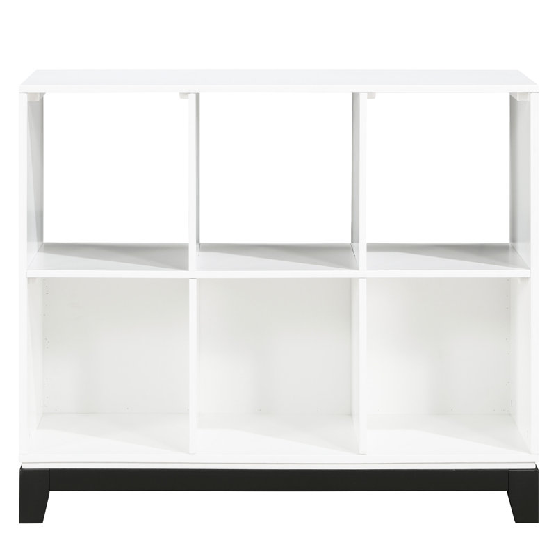 Bibliothèque blanche rustique à 6 tablettes - Convient à un espace chambre à coucher avec 6 tablettes convenant au salon