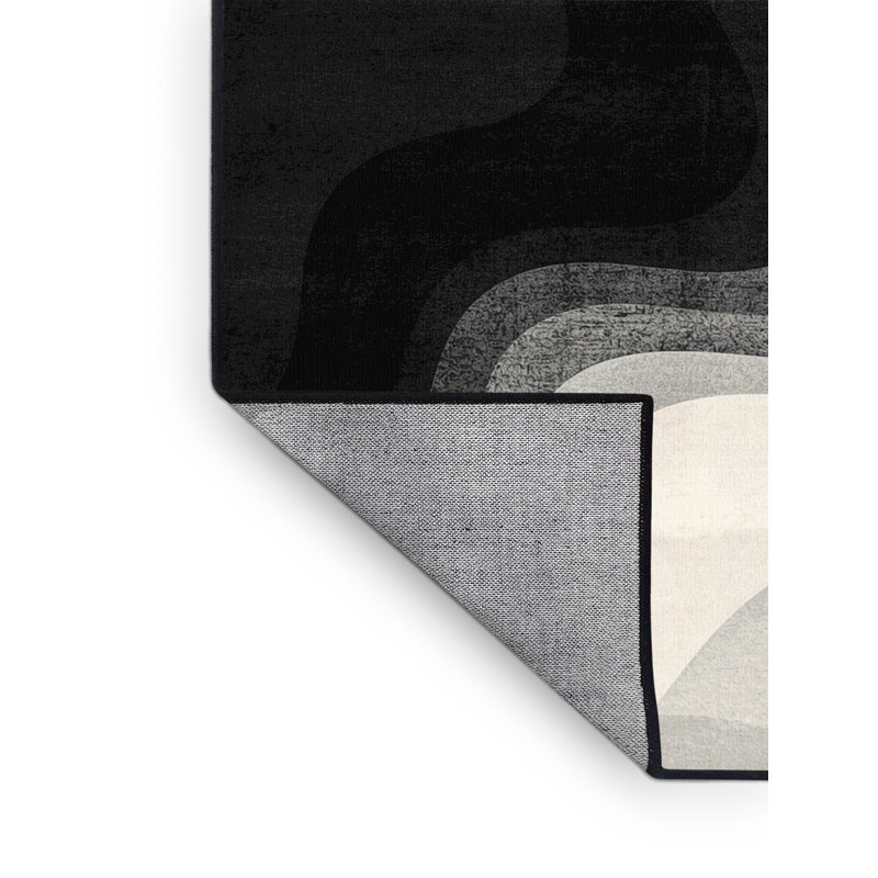 Tapis ombré moderne et contemporain lavable à la machine gris Ottavio, 4 x 2