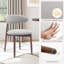  Solid Wood Upholstered Dining Chair - Ergonomic Curved Back, Comfort Fabric-1948387836-1965475784