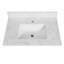 Plan de toilette simple en quartz de 79 cm (L) x 56 cm (P) avec lavabo encastré en céramique et dosseret de 10 cm.