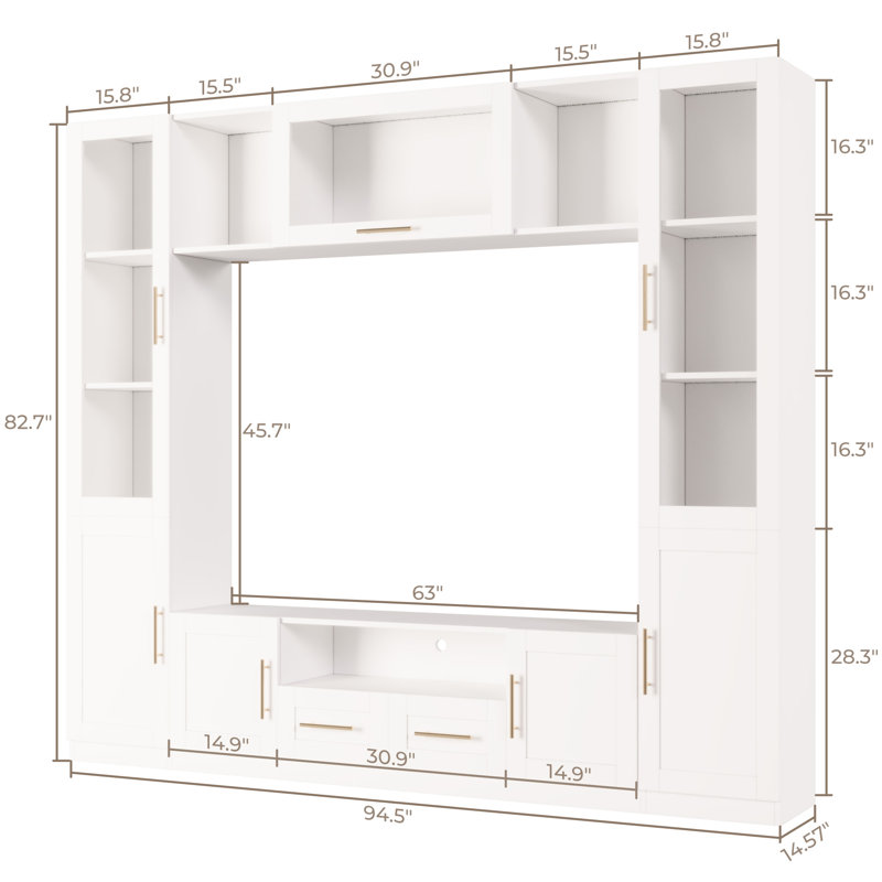Umeno 94.5" Media Center, White