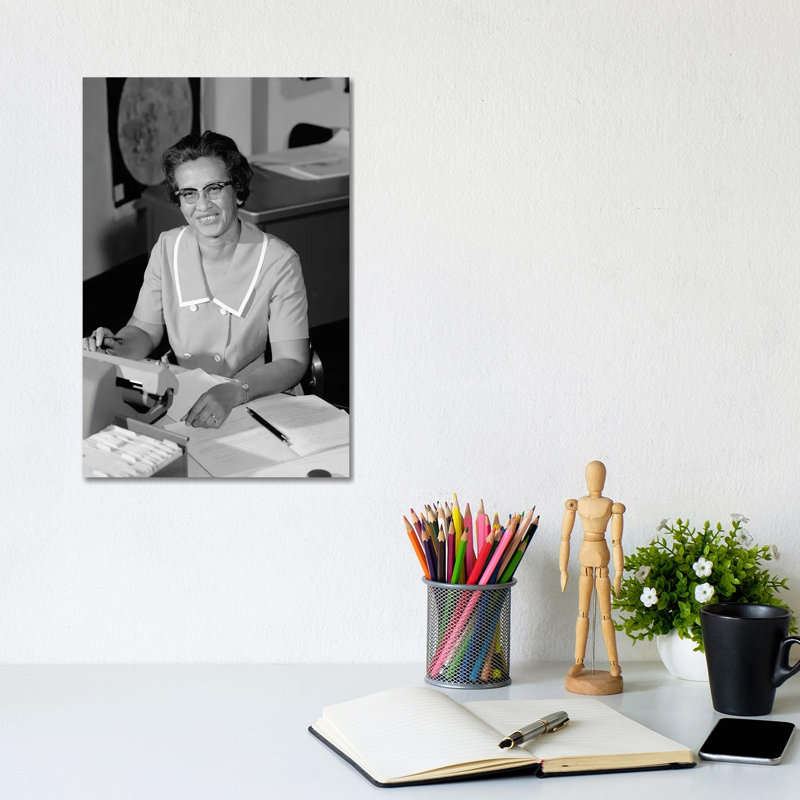 Katherine Johnson, Nasa Mathématicien, reproduction d'art sur toile tendue, 12 po x 8 po, Gallery Wrapped Canvas, Sans cadre