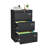Filing Cabinet Lateral File Cabinet 3 Drawer, Blcak Locking Metal File Cabinets Three Drawer, Office Filing Cabinet With Lock Drawers For Home Office/Legal/Letter/A4/F4-120691129