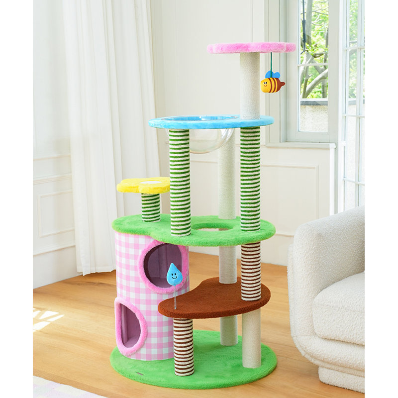 4 Tiers Cat Tree with Condons,Perch,Scratching Posts