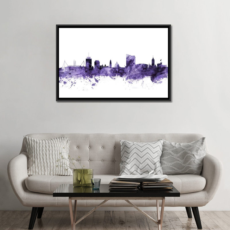 «Cardiff, Wales Skyline» par Michael Tompsett, impression sur toile tendue, H 18 po x l 26 po x P 1,5 po, Pas de tapis