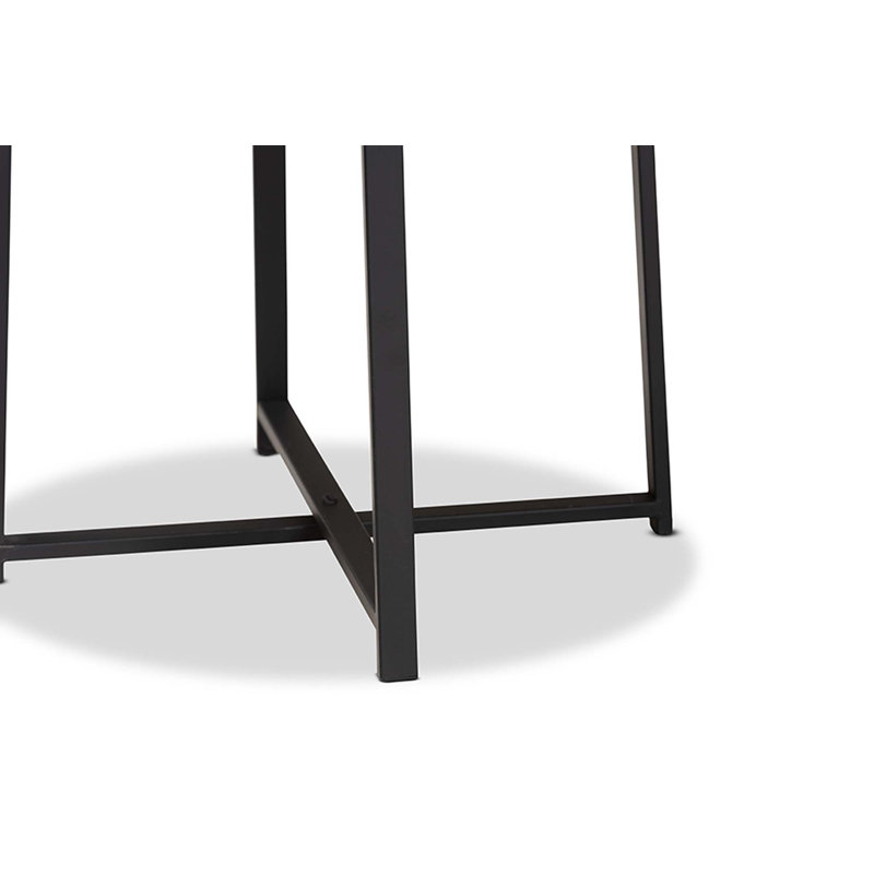 Round Metal Outdoor Side Table , 16.9'' in. W 16.9'' in. D