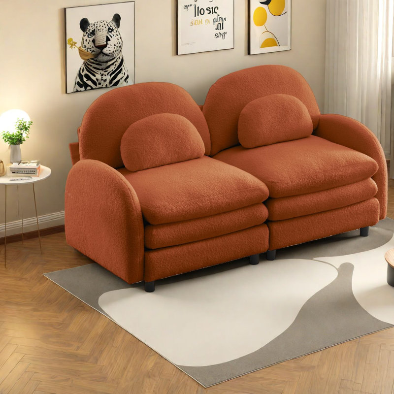 Canapés Cloud Comfort, tissu 2 places moderne en peluche pour la maison