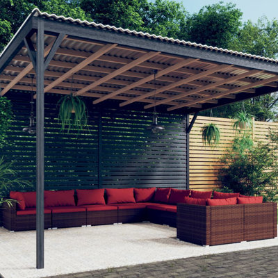 Ensemble modulaire de patio carré de 27,6 po de largeur avec coussins