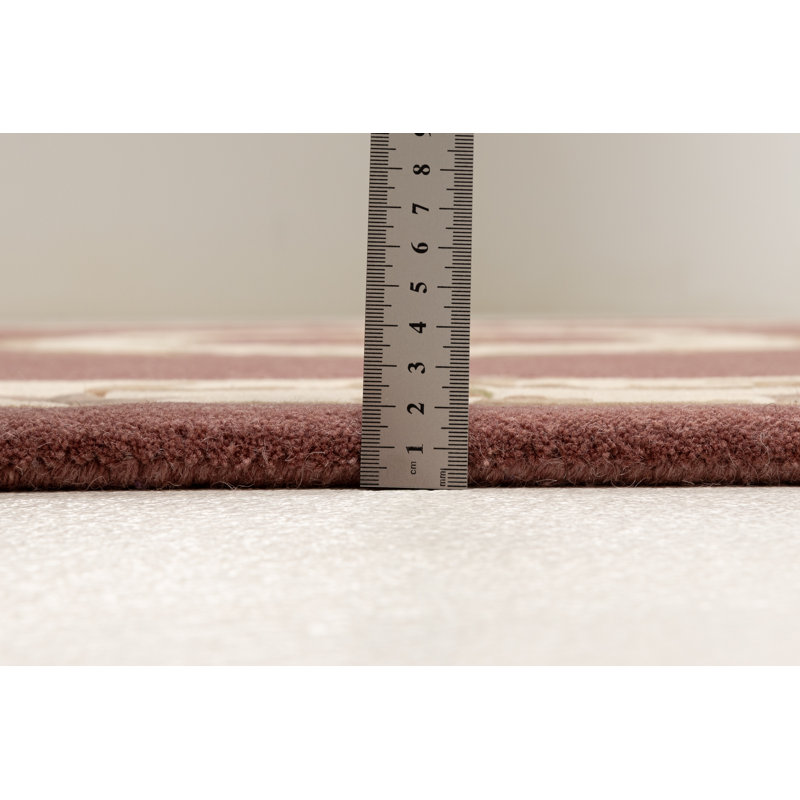 Bloomingville Floral Wool Hand Tufted Area Rug, Rectangular 250 x 350 cm, Antique pink and pink