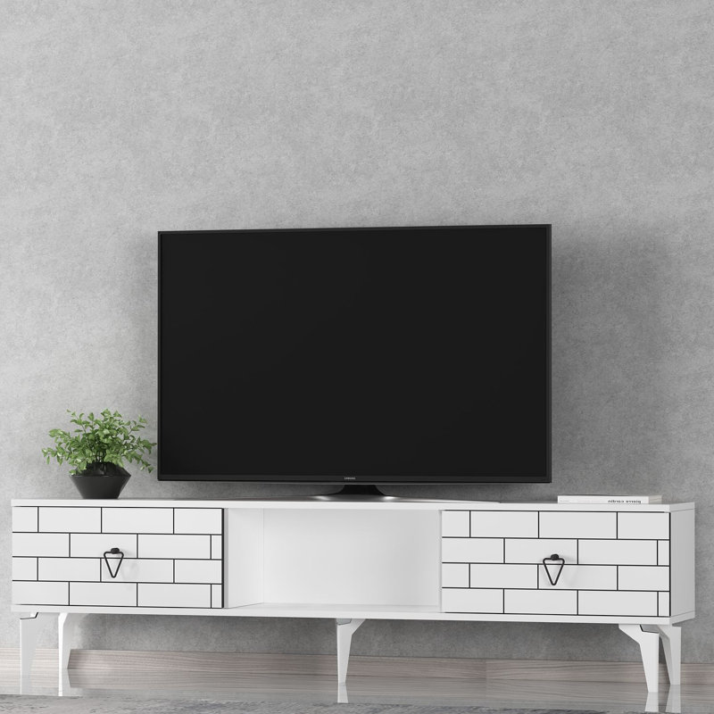 Olivia Unfinished TV Stand for TVs up to 60", White