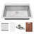 Blenzia 33 Inch Drop In Workstation 33x22 Topmount 16 Gauge Stainless Steel Single Bowl Handmade Kitchen Sink with Accessories Combo 33" x 22" x 9"-111609436