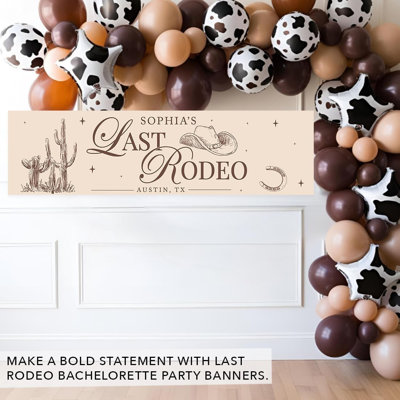 Custom Last Rodeo Bachelorette Banner Brown Western Cowgirl Party Decor Backdrop
