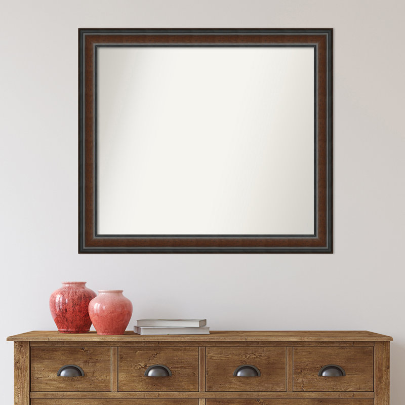 Halcott Solid Wood Rectangle Wall Mirror, 35" H x 31" W