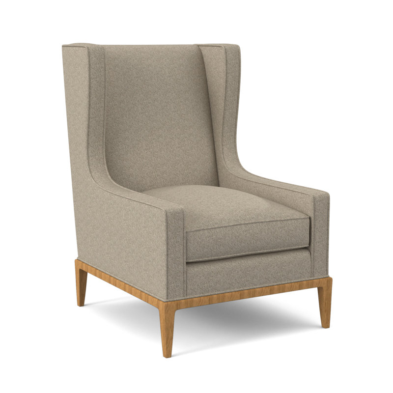 Fauteuil à oreilles 28 po Claxton, ambre, Lin de Venise