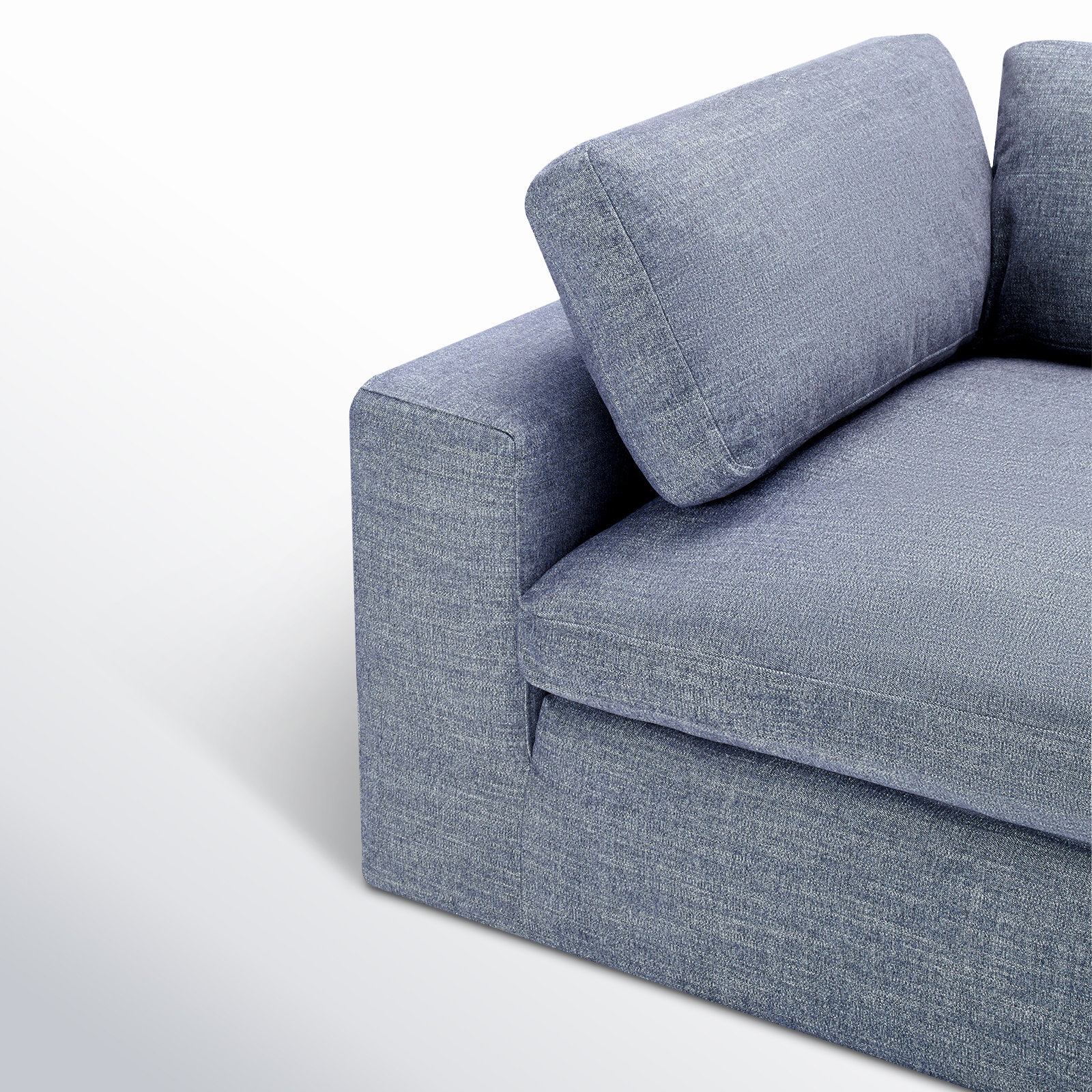 Asher Sofa and Chaise, Right Hand Facing, Brent Dark Gray Performance Chenille