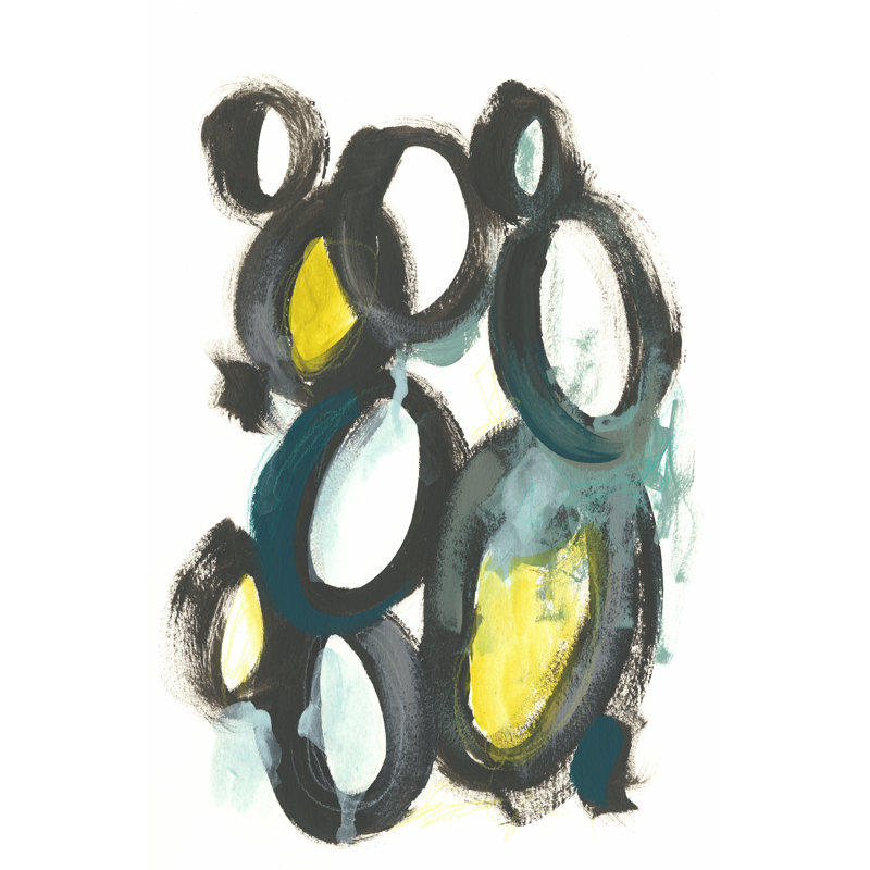 Linked Ovals II - Wrapped Canvas Painting, 91cm H x 61cm W