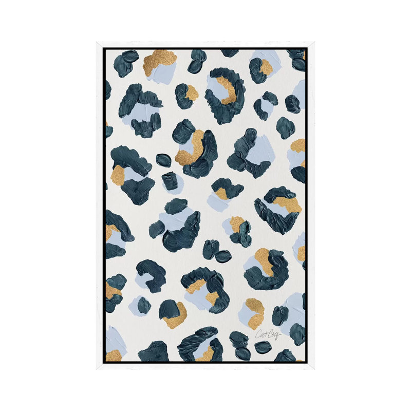 Snow Leopard by Cat Coquillette - Print on Canvas, White Framed, 152.5 cm H x 101.5 cm W