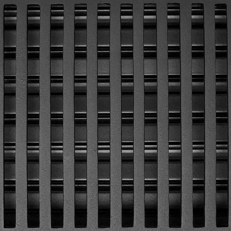 Housse de ventilation contemporaine en aluminium massif avec registre Madelyn Carter - registre de plancher et de mur - noir