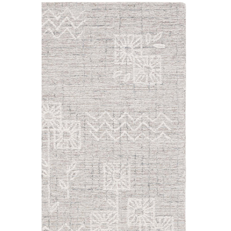 Tapis floral en laine / coton touffeté à la main Gudalupe, Rectangle 8 pi x 10 pi