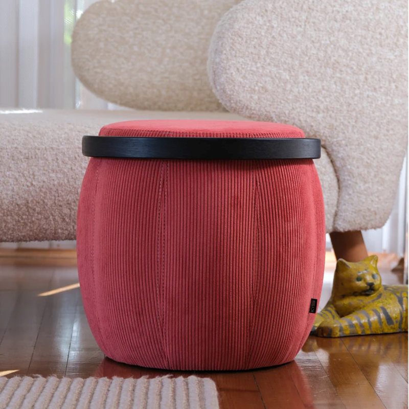 Bakrac Round Pouf, Red