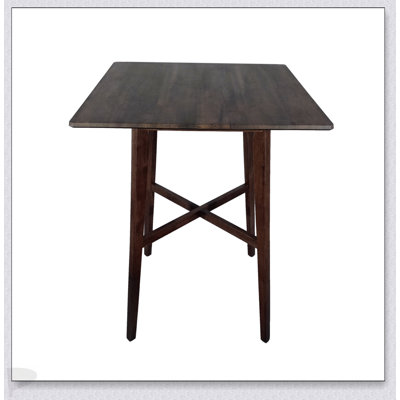 Modern Bar Height 42 Inch Dining Table With Durable Laminate Top And Sturdy Rubberwood Legs,  For Small Spaces
