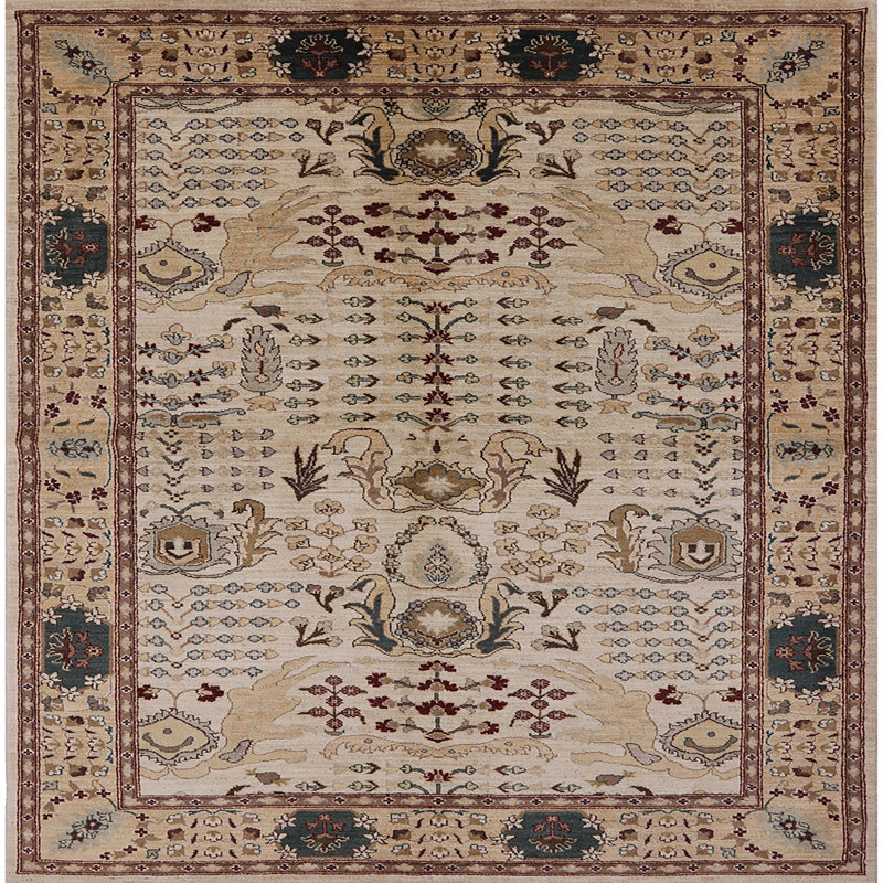 Tapis oriental beige / brun Harriston, Carré 8 pi