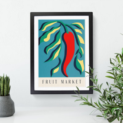 Fruit Market Exhibition Red Chili Pepper Vol.10 1 Piece Single Picture Frame Wall Art