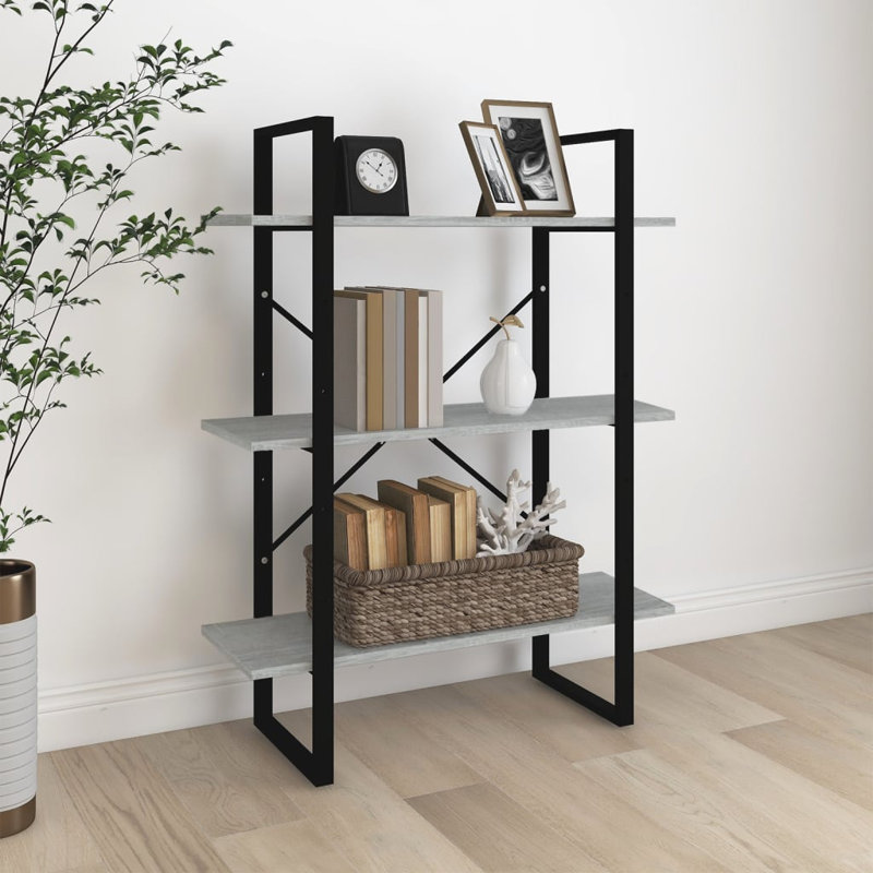Hollaway 105cm 3 shelf Shelving Unit, Light Grey, 105cm H x 80cm W x 30cm D