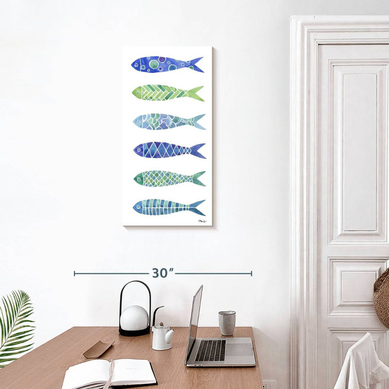 Lignée de poissons de la Baltique, H 30 po x l 15 po