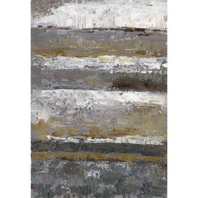 Gray Neutral Stripes - Wrapped Canvas Painting