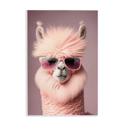 "Fluffy Pink Glam Alpaca", art mural par Incado